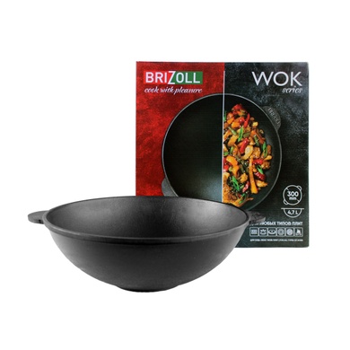 Сковорідка Brizoll WOK чавунна 30 см фото