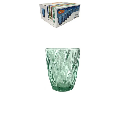 Набір склянок для води Helios "Синій" 6 шт. 240 мл, кольорове скло фото