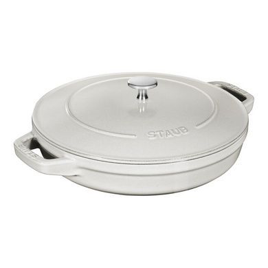 Набір із 2 каструль + кришка Staub 24 см білий фото