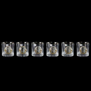 Набір стаканів для віскі Boss Crystal Leader Platinum зі срібними, золотими й платиновими накладками фото