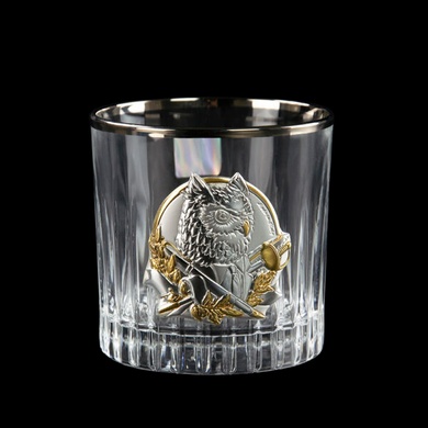 Набор стаканов для виски Boss Crystal Leader Platinum с серебряными, золотыми и платиновыми накладками фото