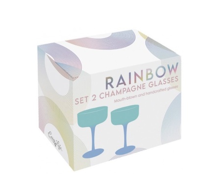 Набір із 2 келихів для шампанського Easy Life Rainbow 300 мл фото