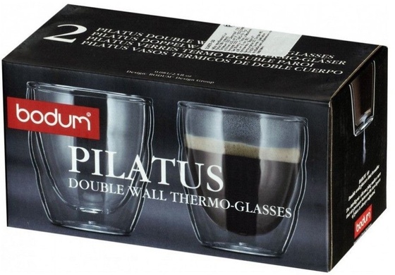 Набір склянок Bodum Pilatus 2 шт 80 мл з подвійними стінками фото