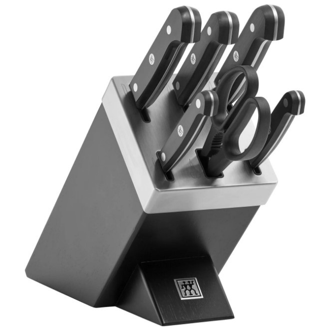 Набір ножів Zwilling Gourmet 7 предметів із самозаточуванням чорний фото