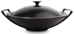 Сковорідка Вок Le Creuset Satin black 4,5 л 36 см чавунна чорна з кришкою фото