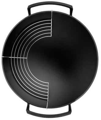 Сковорода Вок Le Creuset Satin black 4,5 л 36 см чугунная черная с крышкой фото