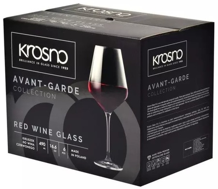 Набір з 6 келихів для червоного вина 490 мл Krosno Avant-garde фото