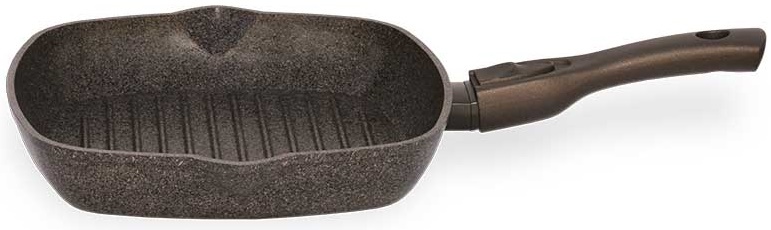 Сковорідка-гриль Біол Граніт Браун 26х26см антипригарна, з'ємна ручка фото