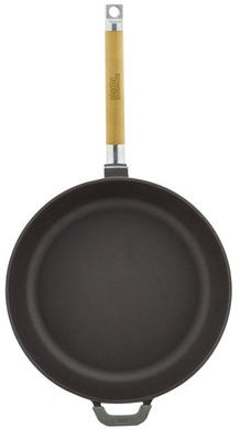 Сковорідка Біол 24 см чавунна, емаль чорна глянцева фото