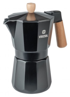 Гейзерная кофеварка 240 мл Vinzer Latte Nero на 6 чашек фото