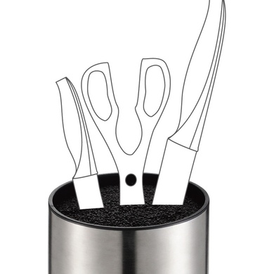 Підставка для кухонних ножів Fissman 11x22 см сталева фото