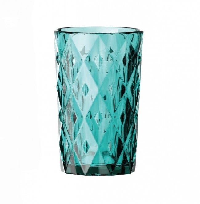 Набір склянок для води Helios "Бірюза" 6 шт. 350 мл, кольорове скло фото