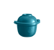 Форма для запекания Emile Henry 0,3 л с крышкой-подставкой под яйцо голубая