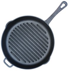 Сковорідка-гриль Біол 28 см чавунна кругла фото