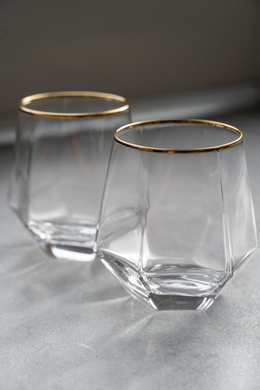 Набір склянок для коктейлів Helios "Діамант" 2 шт. 350 мл, низькі фото