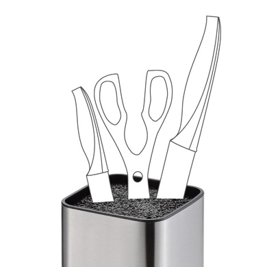 Підставка для кухонних ножів Fissman 9x9x22 см сталева фото