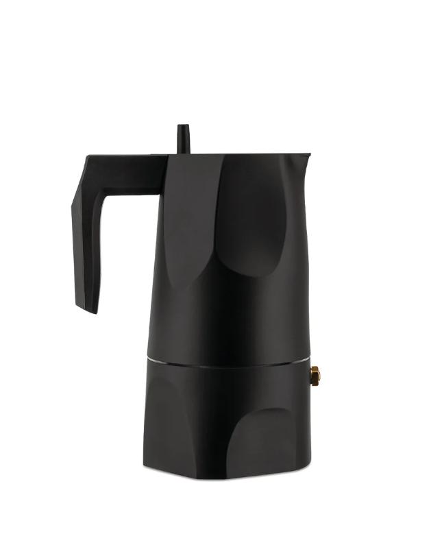 Гейзерна кавоварка 150 мл Alessi Ossidiana на 3 чашки чорна фото