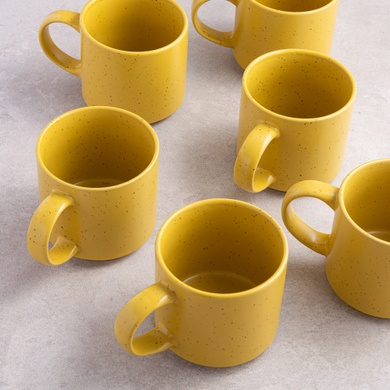 Набір із 6 чашок Ardesto Alcor Yellow 420 мл фото
