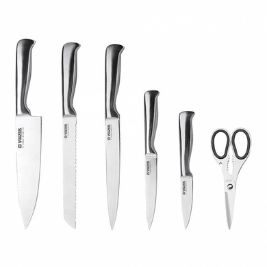 Набор ножей Vinzer ICEBERG 7 предметов серый фото