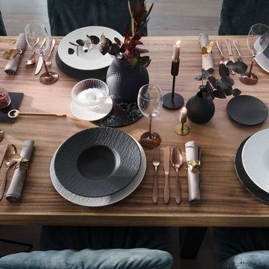 Столовий сервіз Villeroy & Boch Manufacture Rock 4 предмети 2 персони чорно-білий фото