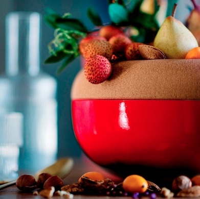 Емкость для хранения овощей и фруктов Emile Henry STORAGE 35,8 см, красная фото