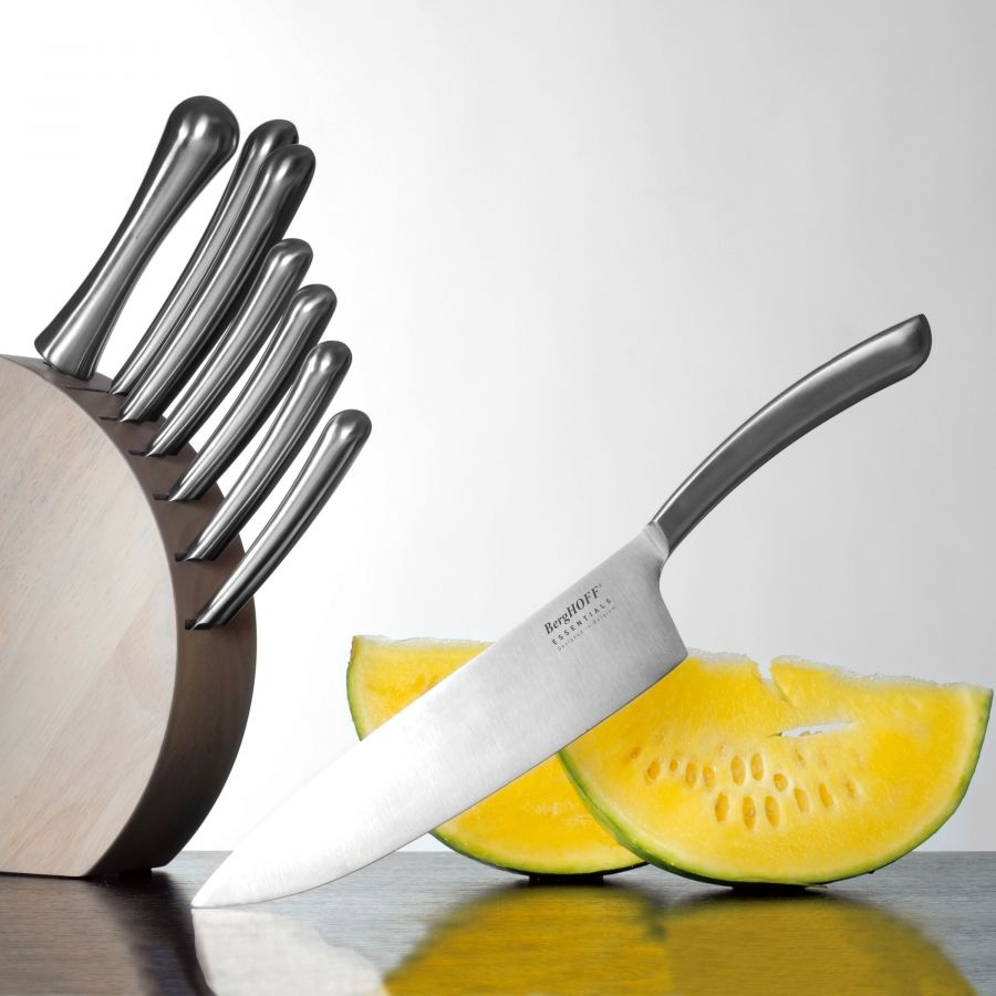 Набір ножів Berghoff Concavo 8 предметів в дерев'яній колоді фото
