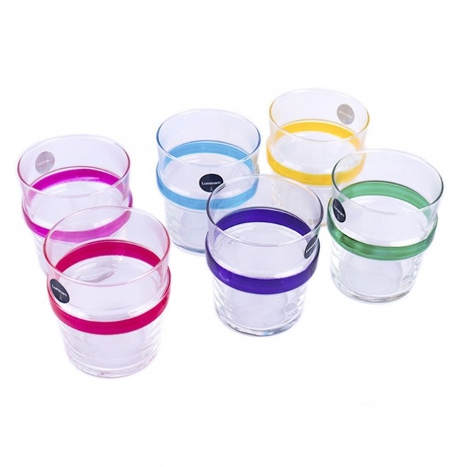 Набір склянок для води Luminarc Rainbow Arcobate 6 шт. 270 мл, низькі фото