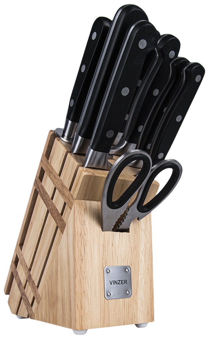 Набор ножей Vinzer Master 9 предметов коричневый фото