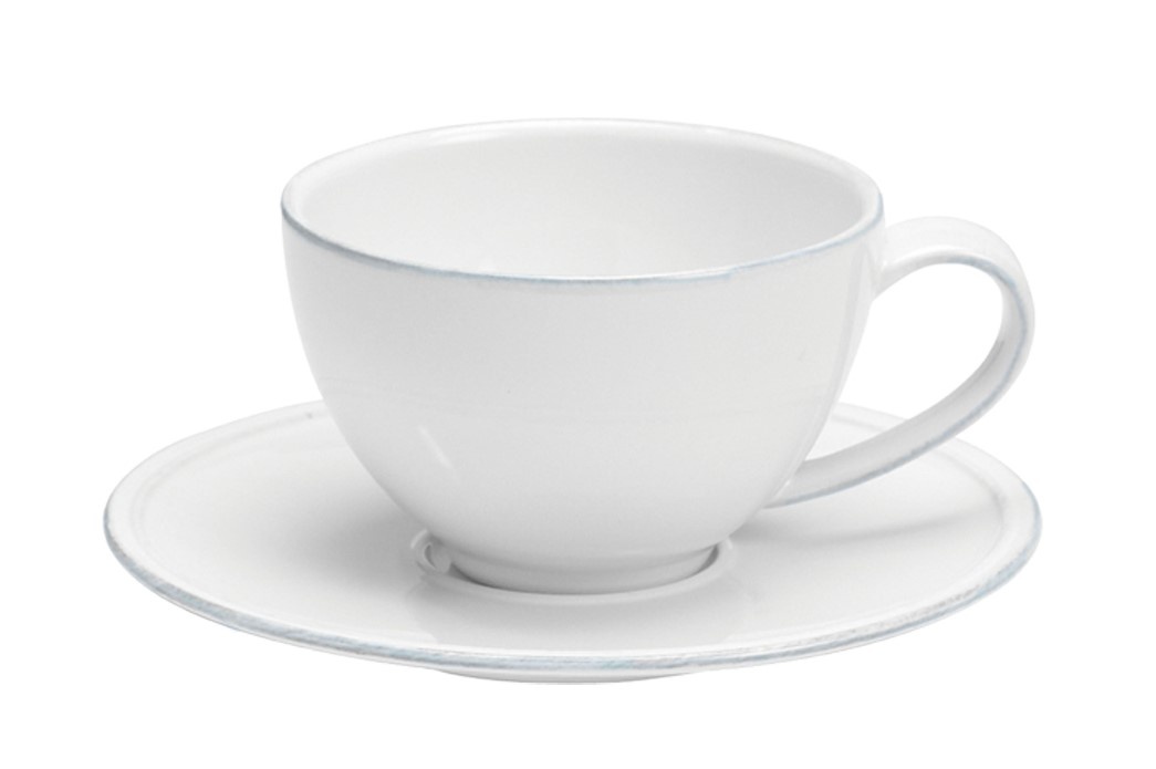 Чашка для чаю з блюдцем Costa Nova Friso 260 мл білі фото