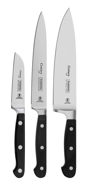 Набор ножей Tramontina Century 3 предмета черный фото