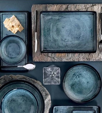 Набор тарелок Kütahya Porselen Tan 6шт прямоугольных фото