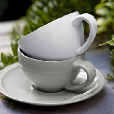Чашка для чаю з блюдцем Costa Nova Friso 260 мл білі фото