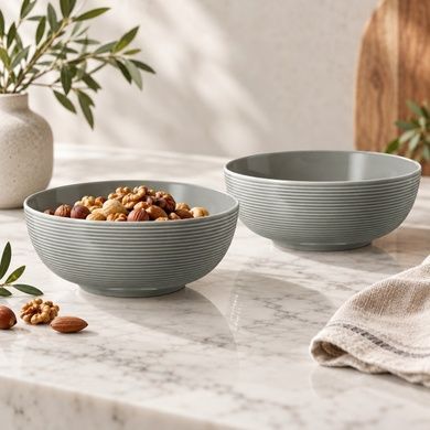 Набір із 2 салатників Seltmann Beat Color Glaze 20 см сірий фото