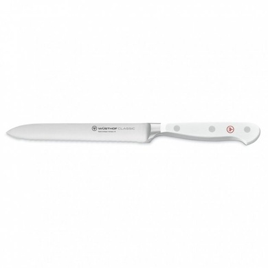 Нож для нарезки Wüsthof Classic White 14 см зубчатый, белый фото