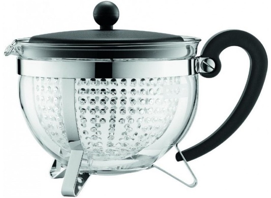 Чайник заварочный Bodum Chambord 1 л черный, пластиковое сито фото