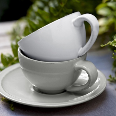 Чашка для чая с блюдцем Costa Nova Friso 260 мл серые фото