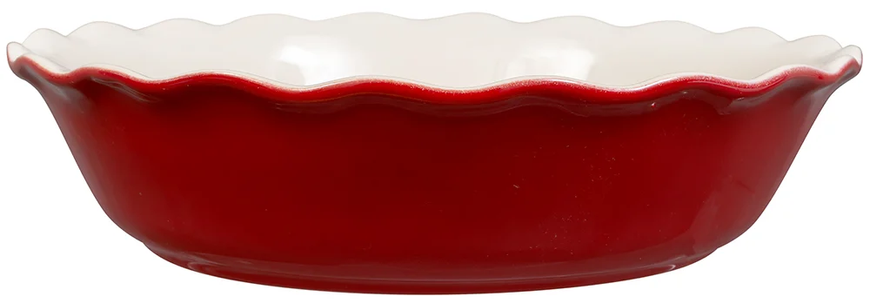 Форма для пирога Emile Henry 1,2 л 26 см керамічна червона з білим фото