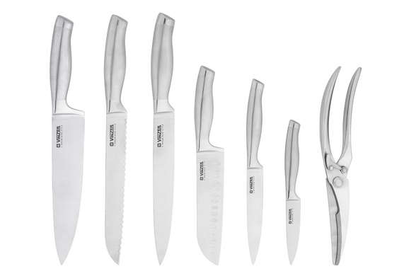 Набір ножів Vinzer ELEGANCE 8 предметів сірий фото