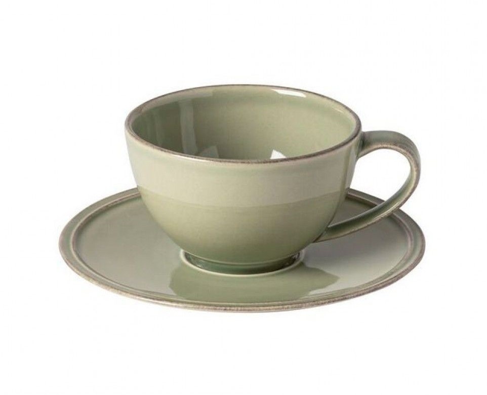 Чашка для чаю з блюдцем Costa Nova Friso 260 мл зелені фото