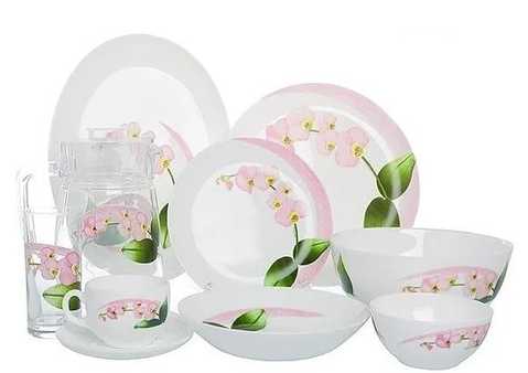 Купити недорого Столовий сервіз Luminarc Diwali Pink Orchid 46 предметів ➤  інтернет-магазин Le Gourmet