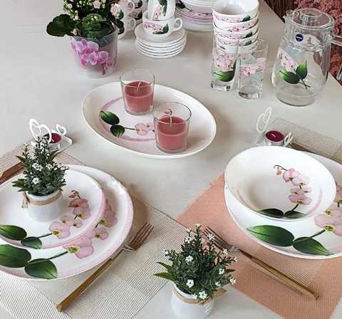 Купити недорого Столовий сервіз Luminarc Diwali Pink Orchid 46 предметів ➤  інтернет-магазин Le Gourmet