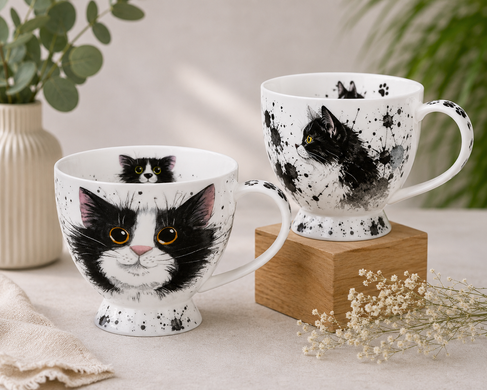 Чашка Dunoon Sky Catter Splatter Black&W 450 мл фото