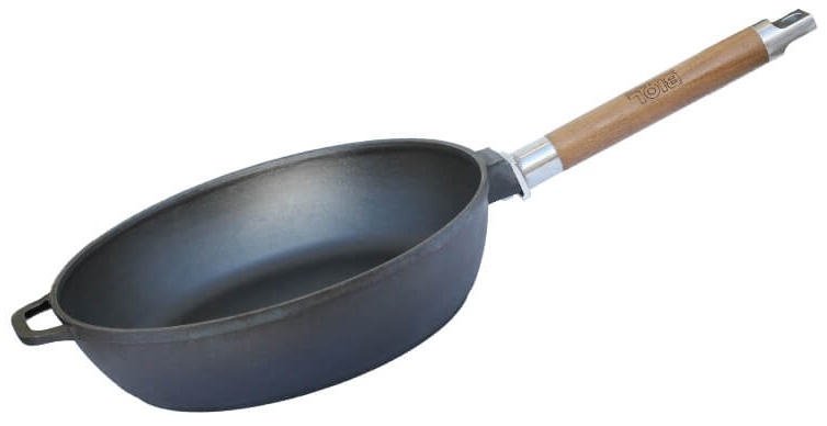Сковорідка Біол 28 см чавунна глибока, з'ємна ручка фото
