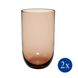 Набор из 2 стаканов для воды Villeroy & Boch Like Glass Clay 385 мл коричневый