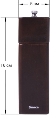 Мельница для специй Fissman 16,5 см деревянная коричневая фото