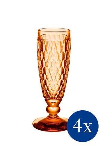 Набор из 4 бокалов для шампанского 120 мл Villeroy & Boch Bicchieri Boston оранжевый фото