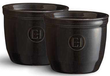 Набор порционных форм (рамекинов) Emile Henry №8 2 шт 0,17 л керамические черные фото