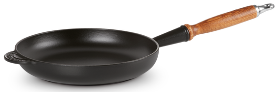 Сковорода Le Creuset чугунная с деревянной ручкой фото