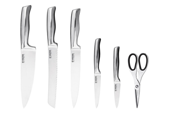 Набор ножей Vinzer Supreme 7 предметов серый фото