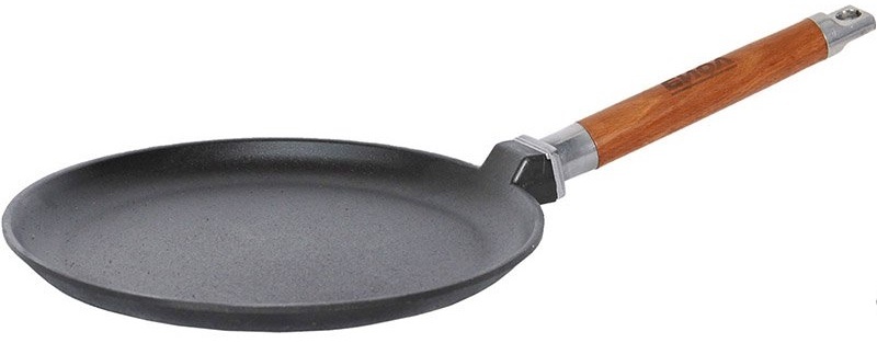 Сковорідка для млинців Біол 22 см чавунна, з'ємна ручка фото